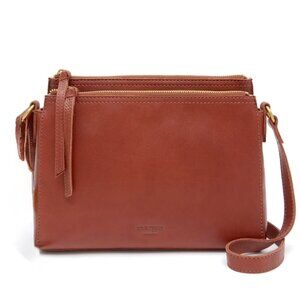 SOLD Margot Large Jules Accordian Leather Crossbody Bag in Brandy   NEW